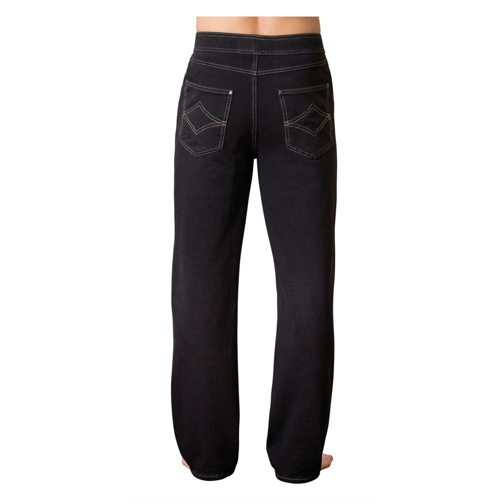 Pajama Jeans Pull On Mens XL NEW Stretch Straight Leg Black Relaxed Fit Super - Picture 2 of 11